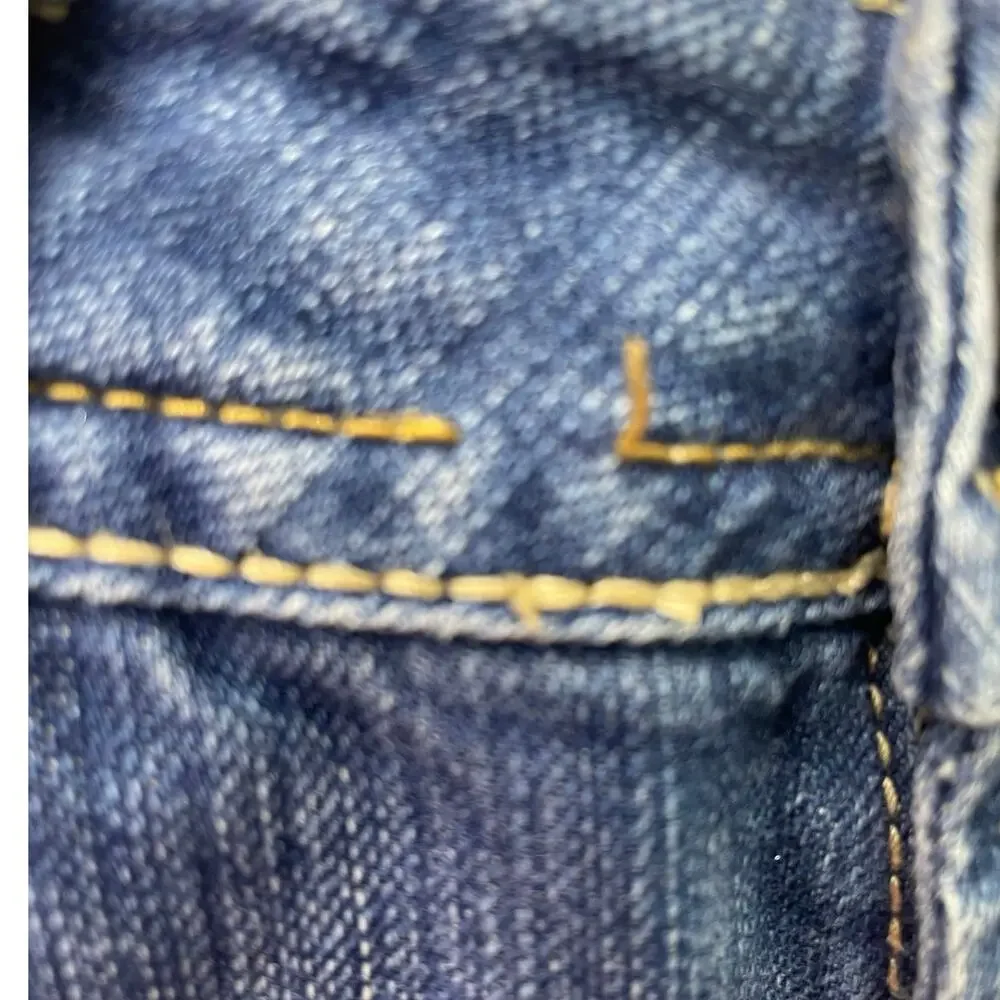 EUC - MEK Denim Easter Island Low Rise Distressed Bootcut Jeans